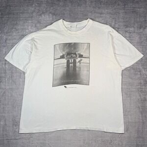 Greyhound Shirt Men XL White Vintage Airplane Travle Funny Airline Single Stitch